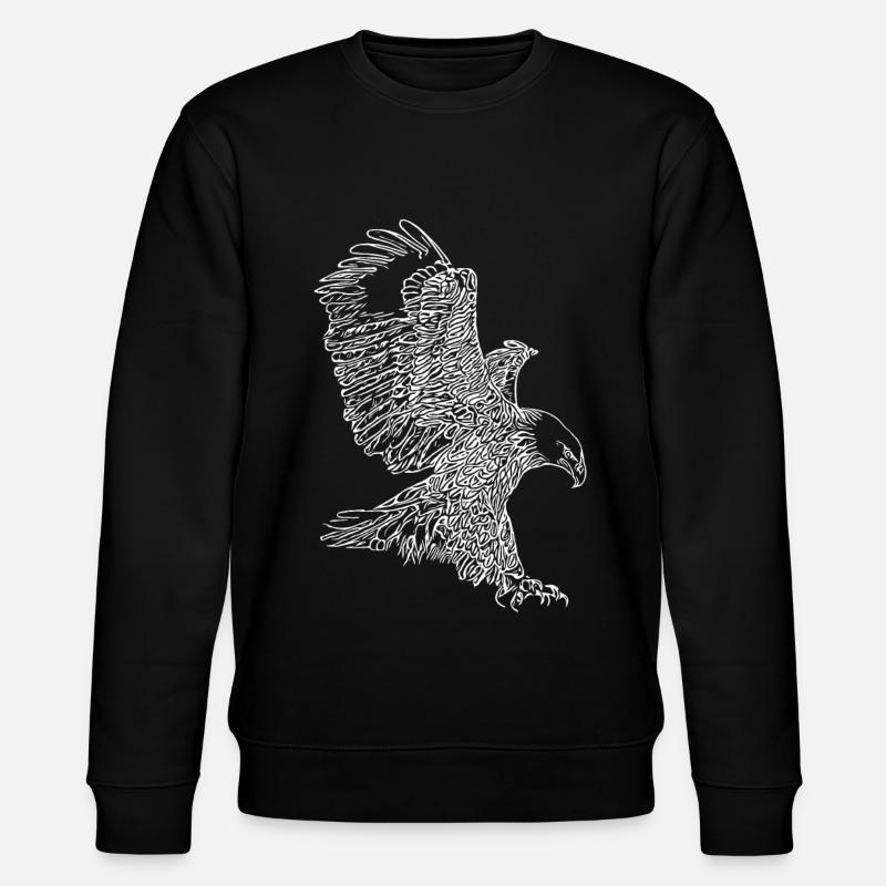 With eagle motif imprinted bird of prey eagle motif - Stanley/Stella CHANGER Unisex Organic Sweatshirt - black