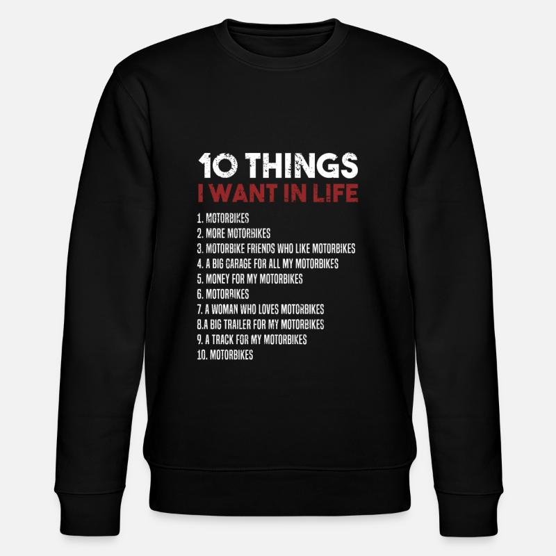 I want Motorbikes - Stanley/Stella Unisex Bio-Sweatshirt CHANGER  - Schwarz