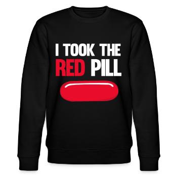 The Red Pill Conspiracy Theory Documentaries Belie - Stanley/Stella Unisex Bio-Sweatshirt CHANGER  - Schwarz - Vorne - Nik (191cm) & Marisol (170cm)