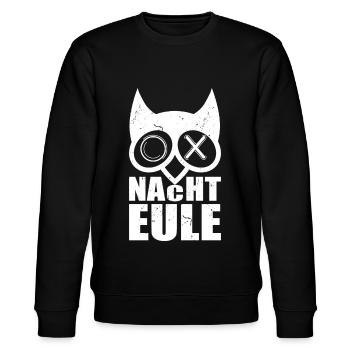 Nachteule Rave Party Techno Schlaflos - Stanley/Stella Unisex Bio-Sweatshirt CHANGER  - Schwarz - Vorne - Nik (191cm) & Marisol (170cm)