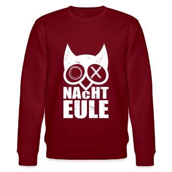 Nachteule Rave Party Techno Schlaflos - Stanley/Stella Unisex Bio-Sweatshirt CHANGER  - Burgunderrot - Vorne - Nik (191cm) & Marisol (170cm)