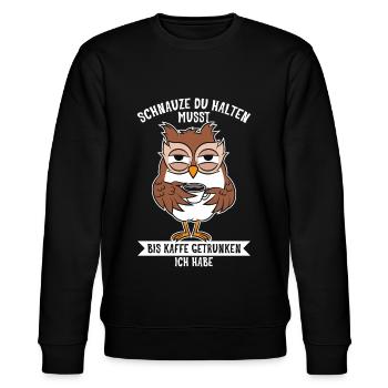 Morgenmuffel - Stanley/Stella Unisex Bio-Sweatshirt CHANGER  - Schwarz - Vorne - Nik (191cm) & Marisol (170cm)