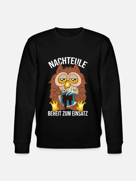 Nachteule Einsatz Nachtschicht Spätschicht - Stanley/Stella Unisex Bio-Sweatshirt CHANGER  - Schwarz