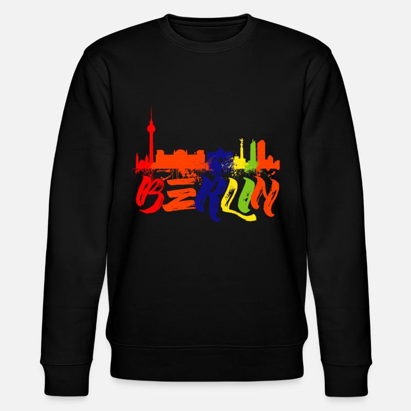 Berlin Art Berliner Skyline Geschenk - Stanley/Stella Unisex Bio-Sweatshirt CHANGER - Schwarz