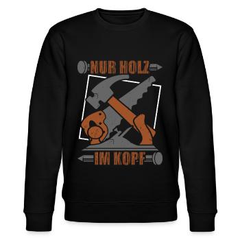 Schreiner Werkzeug Holz Im Kopf - Stanley/Stella Unisex Bio-Sweatshirt CHANGER  - Schwarz - Vorne - Nik (191cm) & Marisol (170cm)