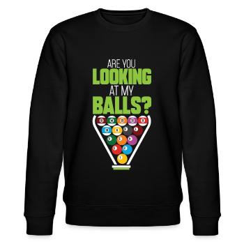billard pool snooker billardkugel geschenkidee que - Stanley/Stella Unisex Bio-Sweatshirt CHANGER  - Schwarz - Vorne - Nik (191cm) & Marisol (170cm)