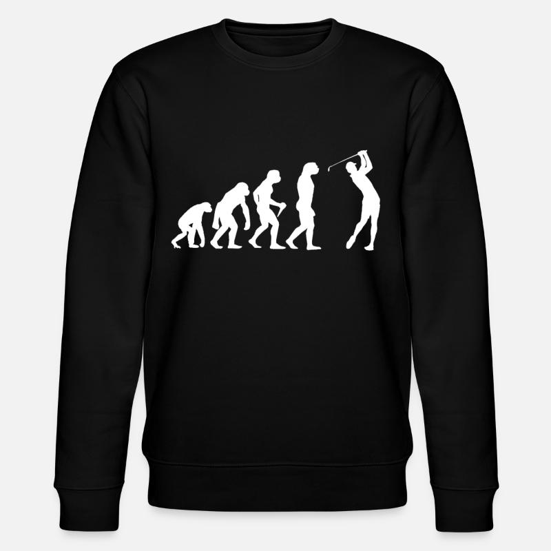 Golf Golfspieler Golfer Evolution Golfspielen - Stanley/Stella Unisex Bio-Sweatshirt CHANGER  - Schwarz