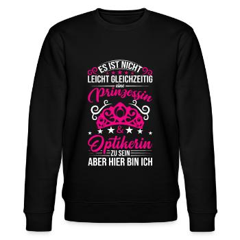 Optikerin Prinzessin Augenärztin - Stanley/Stella Unisex Bio-Sweatshirt CHANGER  - Schwarz - Vorne - Nik (191cm) & Marisol (170cm)