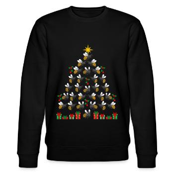 Weihnachtsbaum Bienen Imker Bienenzüchter - Stanley/Stella Unisex Bio-Sweatshirt CHANGER  - Schwarz - Vorne - Nik (191cm) & Marisol (170cm)