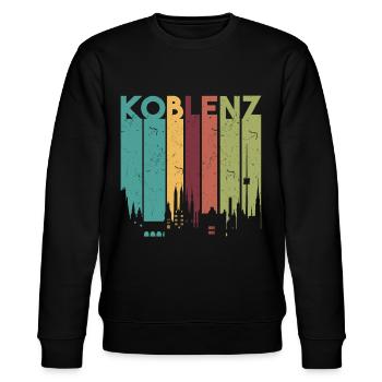 Koblenz Vintage Koblenzer Geschenk - Stanley/Stella Unisex Bio-Sweatshirt CHANGER  - Schwarz - Vorne - Nik (191cm) & Marisol (170cm)
