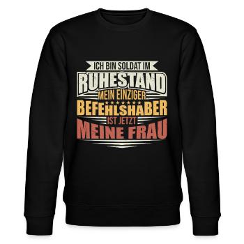 Veteran Bundeswehr Rente - Stanley/Stella Unisex Bio-Sweatshirt CHANGER  - Schwarz - Vorne - Nik (191cm) & Marisol (170cm)