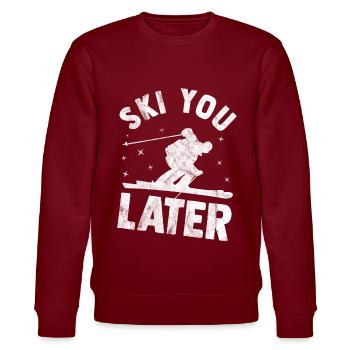 Ski - Stanley/Stella Unisex Bio-Sweatshirt CHANGER  - Burgunderrot - Vorne - Nik (191cm) & Marisol (170cm)