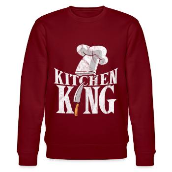 Cooking King Gourmet Chef Culinary - Stanley/Stella CHANGER Unisex Organic Sweatshirt - burgundy - Front - Nik (191cm) & Marisol (170cm)
