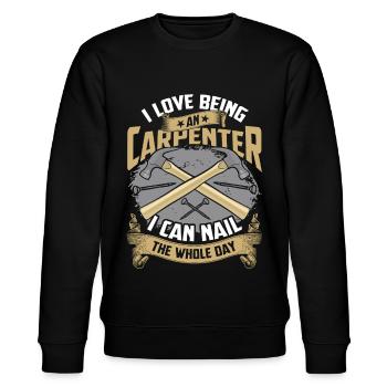 Carpenter Carpenter Nails Master Wood Work - Stanley/Stella CHANGER Unisex Organic Sweatshirt - black - Front - Nik (191cm) & Marisol (170cm)