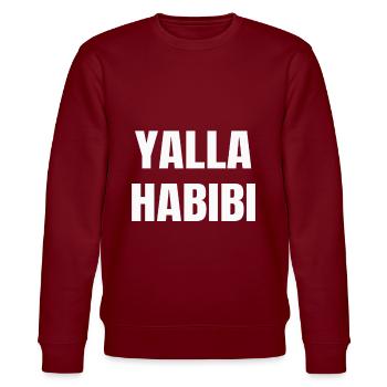 Yalla Habibi - Stanley/Stella Unisex Bio-Sweatshirt CHANGER  - Burgunderrot - Vorne - Nik (191cm) & Marisol (170cm)