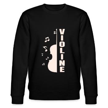 Violine - Stanley/Stella Unisex Bio-Sweatshirt CHANGER  - Schwarz - Vorne - Nik (191cm) & Marisol (170cm)