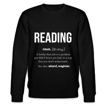 Buch - Stanley/Stella Unisex Bio-Sweatshirt CHANGER  - Schwarz - Vorne - Nik (191cm) & Marisol (170cm)