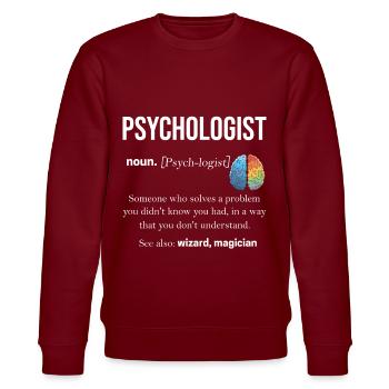 Psychologist therapist brain psyche Freud - Stanley/Stella CHANGER Unisex Organic Sweatshirt - burgundy - Front - Nik (191cm) & Marisol (170cm)