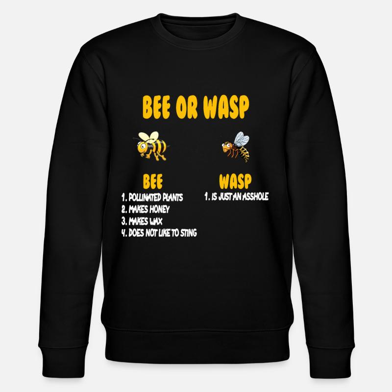 Bee or Wasp - Stanley/Stella CHANGER Unisex Organic Sweatshirt - black