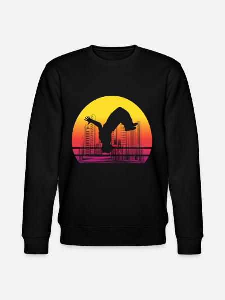 Parkour Backflip Siluette Freerunning Gift - Stanley/Stella CHANGER Unisex Organic Sweatshirt - black
