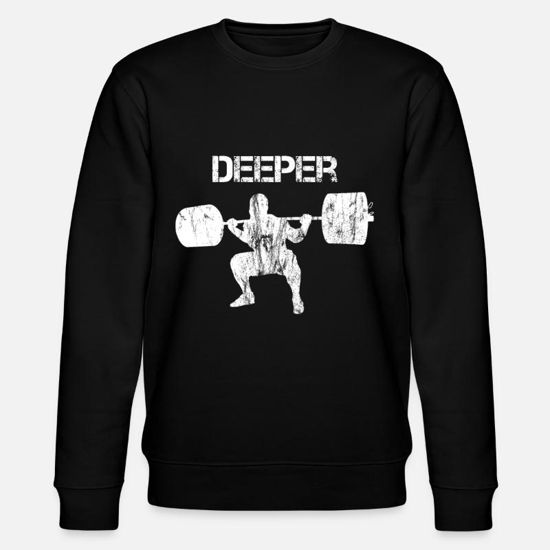 Squat Deeper - Stanley/Stella Unisex Bio-Sweatshirt CHANGER  - Schwarz