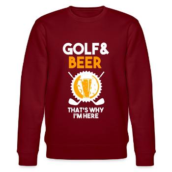Golf Golfer Sprüche Geschenk Golfplatz Golfschwung - Stanley/Stella Unisex Bio-Sweatshirt CHANGER  - Burgunderrot - Vorne - Nik (191cm) & Marisol (170cm)