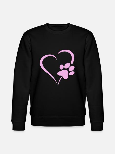 Dogs paws heart puppy paws gift - Stanley/Stella CHANGER Unisex Organic Sweatshirt - black