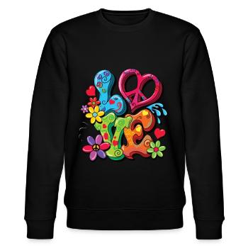 Hippie Kostüm - Stanley/Stella Unisex Bio-Sweatshirt CHANGER  - Schwarz - Vorne - Nik (191cm) & Marisol (170cm)