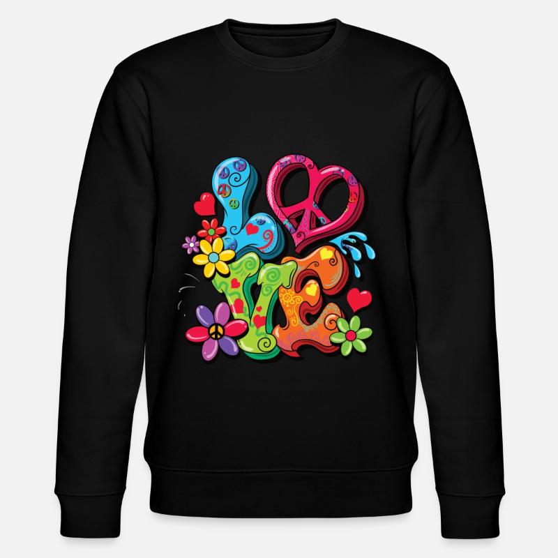 Hippie Kostüm - Stanley/Stella Unisex Bio-Sweatshirt CHANGER  - Schwarz