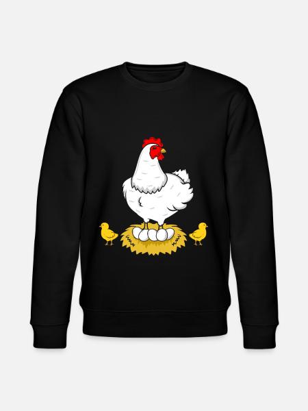 Huhn Henne Hahn Eier - Stanley/Stella Unisex Bio-Sweatshirt CHANGER  - Schwarz