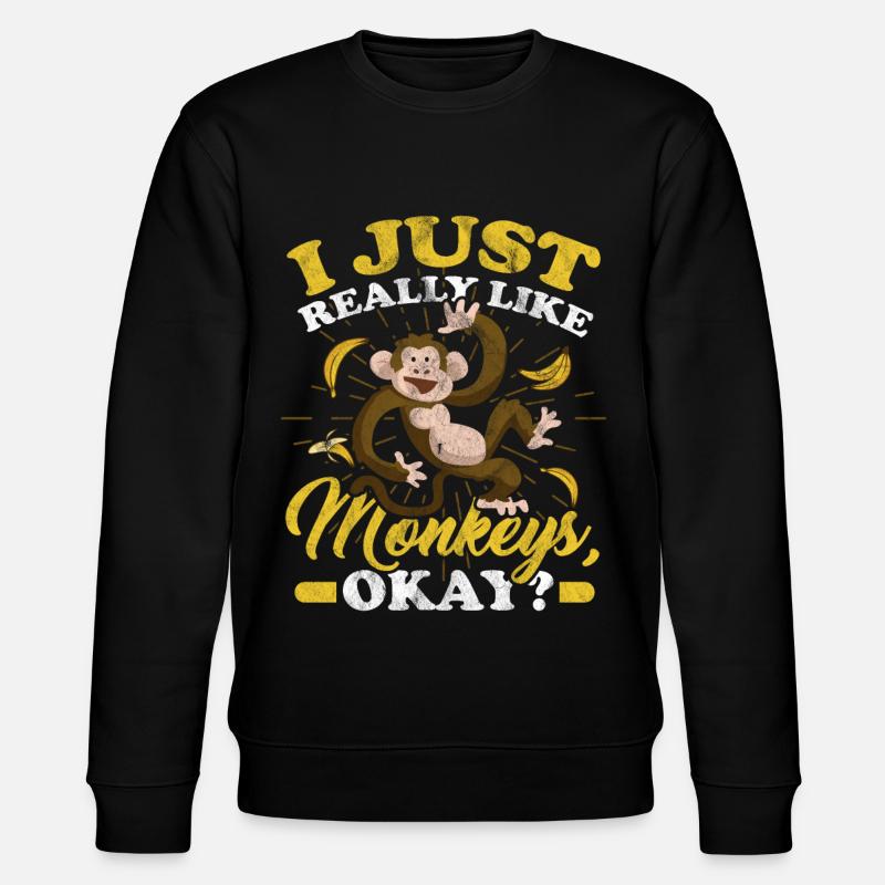 monkey - Stanley/Stella CHANGER Unisex Organic Sweatshirt - black