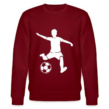 Soccer player soccer - Stanley/Stella CHANGER Unisex Organic Sweatshirt - burgundy - Front - Nik (191cm) & Marisol (170cm)