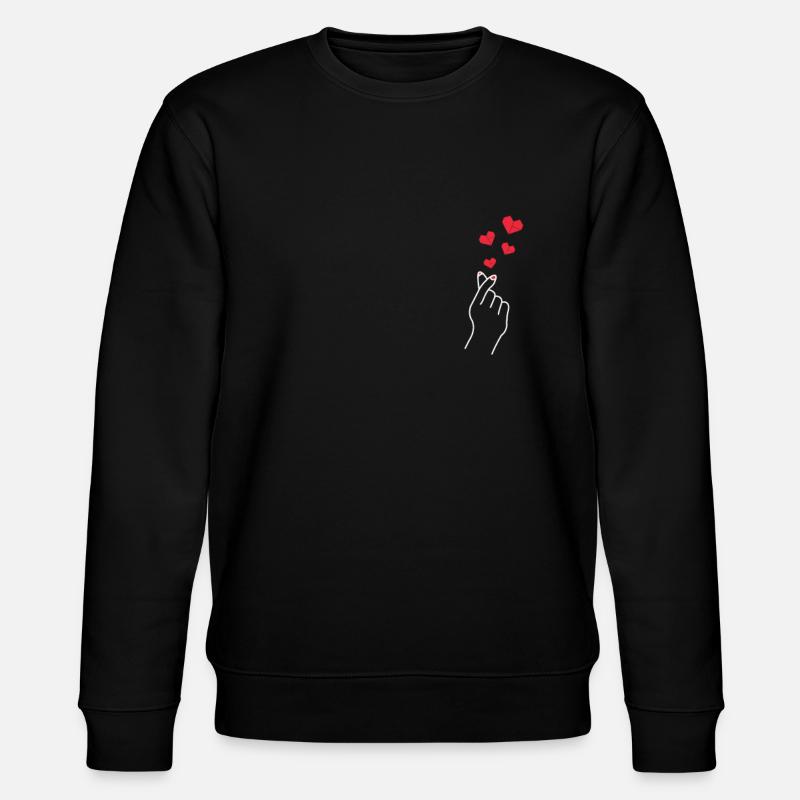 Finger Heart Origami - Stanley/Stella Unisex Bio-Sweatshirt CHANGER  - Schwarz