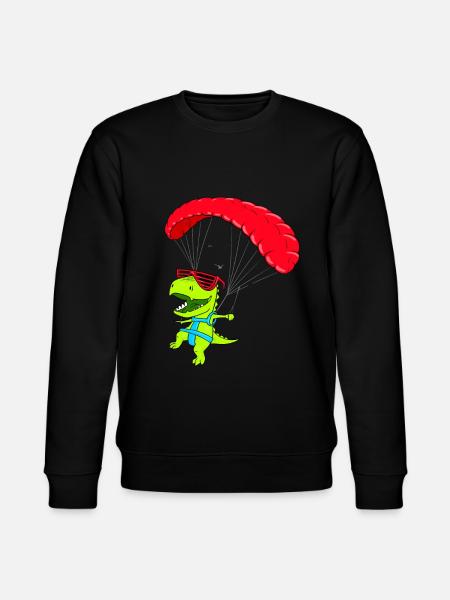 Funny Hang glider dinosaur paraglider flight - Stanley/Stella CHANGER Unisex Organic Sweatshirt - black