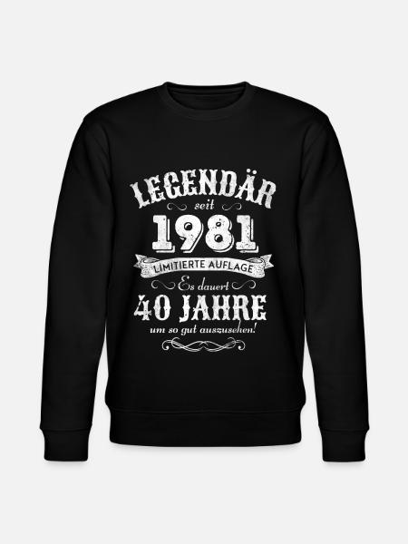 40. Geburtstag Legendär seit 1981 Retro - Stanley/Stella Unisex Bio-Sweatshirt CHANGER  - Schwarz