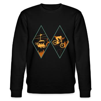 Mountainbike MTB Diamant Trail Downhill - Stanley/Stella Unisex Bio-Sweatshirt CHANGER  - Schwarz - Vorne - Nik (191cm) & Marisol (170cm)