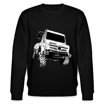 Unimog, commercial vehicle, truck, Unimog 406, tractor - Stanley/Stella CHANGER Unisex Organic Sweatshirt - black - Front - Nik (191cm) & Marisol (170cm)