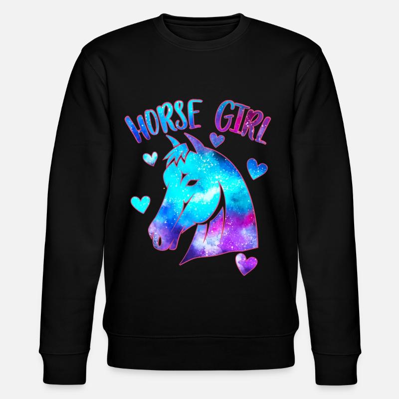 Pferd Mädchen - Stanley/Stella Unisex Bio-Sweatshirt CHANGER  - Schwarz