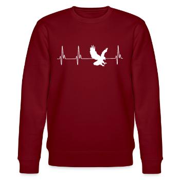 Hawk ECG - Stanley/Stella CHANGER Unisex Organic Sweatshirt - burgundy - Front - Nik (191cm) & Marisol (170cm)