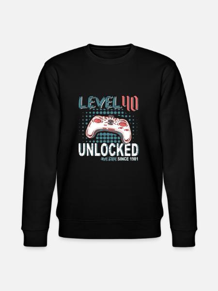Gamer Controller Level 40 Unlocked - Stanley/Stella CHANGER Unisex Organic Sweatshirt - black