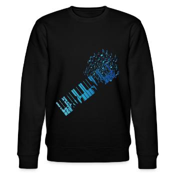 Synthesizer Keyboard - Stanley/Stella Unisex Bio-Sweatshirt CHANGER  - Schwarz - Vorne - Nik (191cm) & Marisol (170cm)