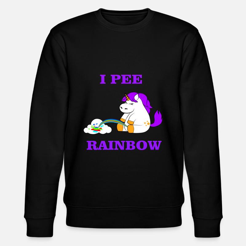 I Pee Rainbow Magical Peeling - Stanley/Stella CHANGER Unisex Organic Sweatshirt - black