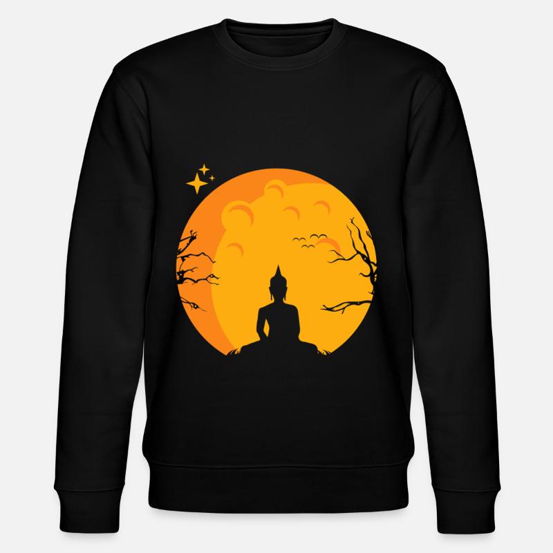 Buddha Buddhist Meditation Yoga Geschenk - Stanley/Stella Unisex Bio-Sweatshirt CHANGER  - Schwarz
