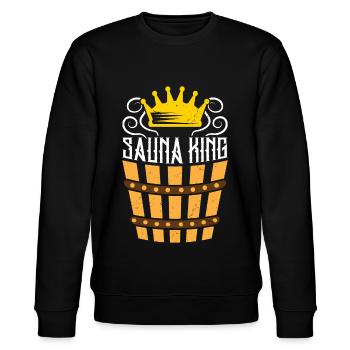 Sauna King Saunameister Wellness - Stanley/Stella Unisex Bio-Sweatshirt CHANGER  - Schwarz - Vorne - Nik (191cm) & Marisol (170cm)