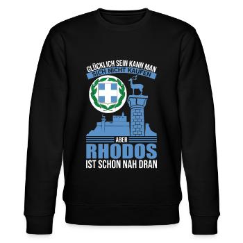Rhodos Sommer Geschenk Griechenland - Stanley/Stella Unisex Bio-Sweatshirt CHANGER  - Schwarz - Vorne - Nik (191cm) & Marisol (170cm)