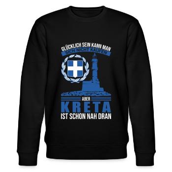 Kreta Glücklich Griechenland - Stanley/Stella Unisex Bio-Sweatshirt CHANGER  - Schwarz - Vorne - Nik (191cm) & Marisol (170cm)