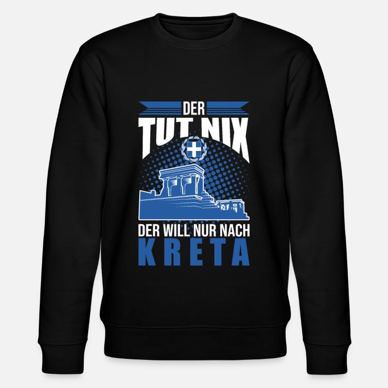 Kreta Tshirt Geschenk Urlaub - Stanley/Stella Unisex Bio-Sweatshirt CHANGER  - Schwarz