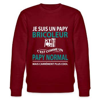 papy bricoleur humour - Sweat bio CHANGER Stanley/Stella Unisexe - bordeaux - Devant - Nik (191cm) & Marisol (170cm)