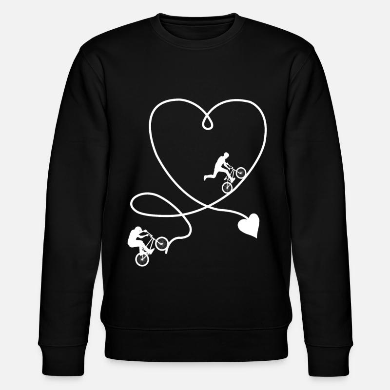 BMX Fahrrad Herz - Stanley/Stella Unisex Bio-Sweatshirt CHANGER  - Schwarz