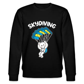 Skydiving chat parachutiste - Sweat bio CHANGER Stanley/Stella Unisexe - noir - Devant - Nik (191cm) & Marisol (170cm)